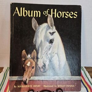 Vintage Album of Horses, hardback, 1971, oversize book Marguerite Henry